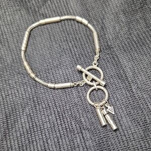 Retired Silpada Double Toggle Mixed Texture Sterling Silver Bracelet B1975